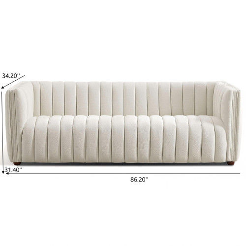 April - Mid-Century Modern Luxury Tight Back Boucle Couch