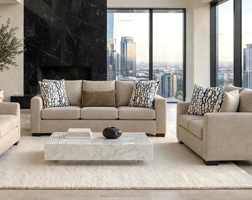 Behold Parchment Sofa & Loveseat Set Behold 2275 by Happy Homes