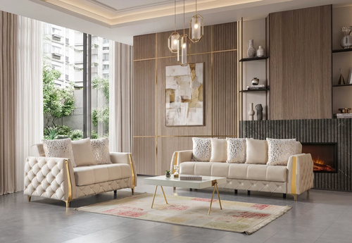 Florence Velvet Sofa 88" & Loveseat 64" Set by Nova Furniture