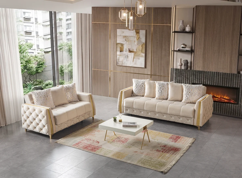Florence Velvet Sofa 88" & Loveseat 64" Set