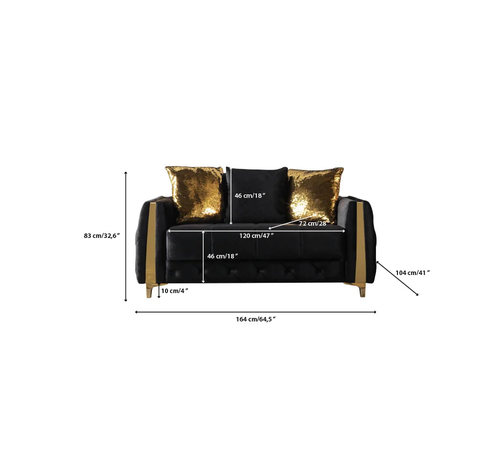 Florence Velvet Sofa 88" & Loveseat 64" Set