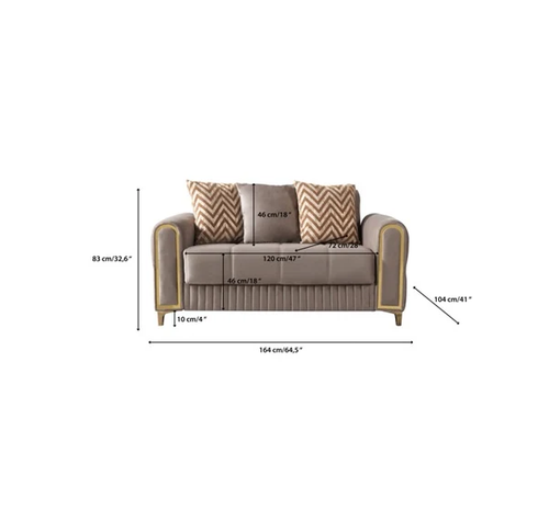 Sandra Velvet Sofa 88" & Loveseat 64" Set