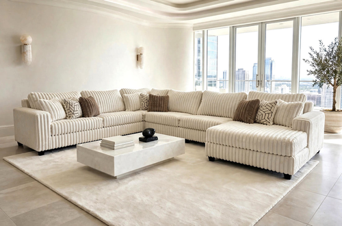 Misha 4PC Oversized Plush Sectional 9900 by Happy Homes