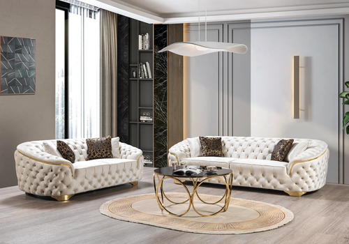 Lupino Velvet Sofa 98" & Loveseat 79" Set by Nova Furniture