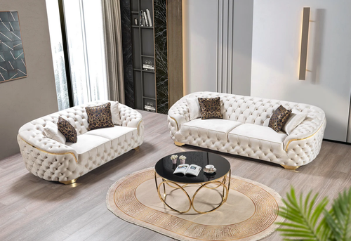 Lupino Velvet Sofa 98" & Loveseat 79" Set