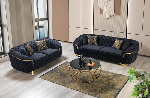 Lupino Velvet Sofa 98" & Loveseat 79" Set