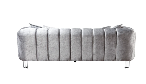 Santana Silver Velvet Sofa 89" & Loveseat 69" Set