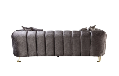 Santana Smoke Velvet Sofa 89" & Loveseat 69" Set