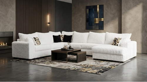 Gae Eggshell Sectional with Chaise