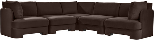 Hammond - Velvet Performance Fabric Upholstered 5 Piece Corner Sectional