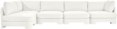 Hammond - Velvet Performance Fabric Upholstered 5 Piece L-Shaped Sectional