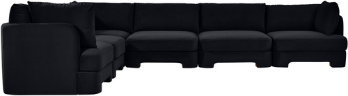 Hammond - Velvet Performance Fabric Upholstered 6 Piece Corner Sectional