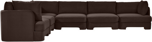 Hammond - Velvet Performance Fabric Upholstered 6 Piece Corner Sectional