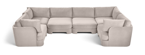 Hammond - Velvet Performance Fabric Upholstered 6 Piece U-Shaped Sectional