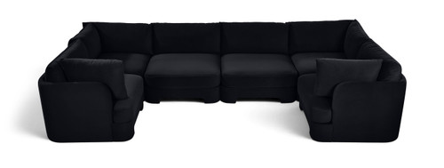 Hammond - Velvet Performance Fabric Upholstered 6 Piece U-Shaped Sectional