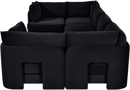 Hammond - Velvet Performance Fabric Upholstered 6 Piece U-Shaped Sectional