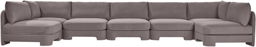Hammond - Velvet Performance Fabric Upholstered 7 Piece U-Shaped Armless Sectional