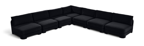 Hammond - Velvet Performance Fabric Upholstered 7 Piece Armless Sectional