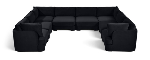 Hammond - Velvet Performance Fabric Upholstered 8 Piece U-Shaped Sectional