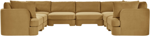 Hammond - Velvet Performance Fabric Upholstered 8 Piece U-Shaped Sectional