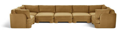 Hammond - Velvet Performance Fabric Upholstered 7 Piece U-Shaped Sectional