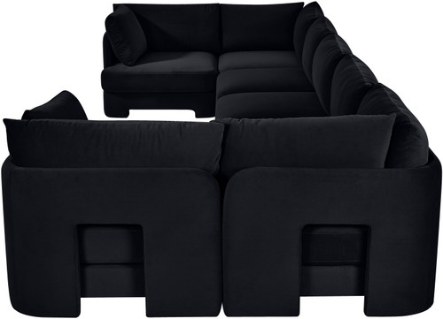 Hammond - Velvet Performance Fabric Upholstered 7 Piece U-Shaped Sectional