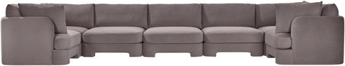 Hammond - Velvet Performance Fabric Upholstered 7 Piece U-Shaped Sectional