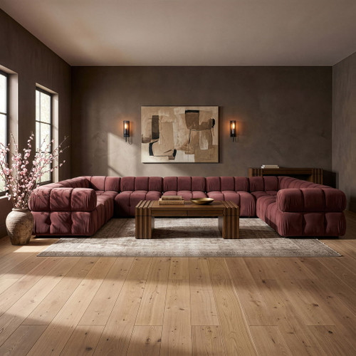 Orin - Velvet Performance Fabric Upholstered 9 Piece Sectional