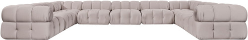 Orin - Velvet Performance Fabric Upholstered 9 Piece Sectional