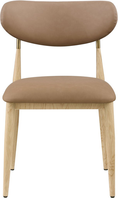 Ronda - Vegan Leather Upholstered Dining Side Chair - Natural Legs
