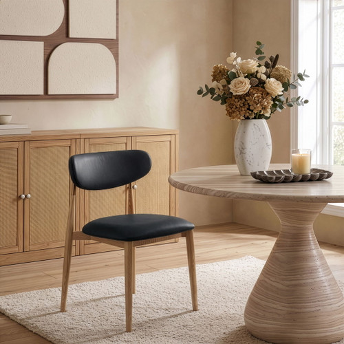 Ronda - Vegan Leather Upholstered Dining Side Chair - Natural Legs