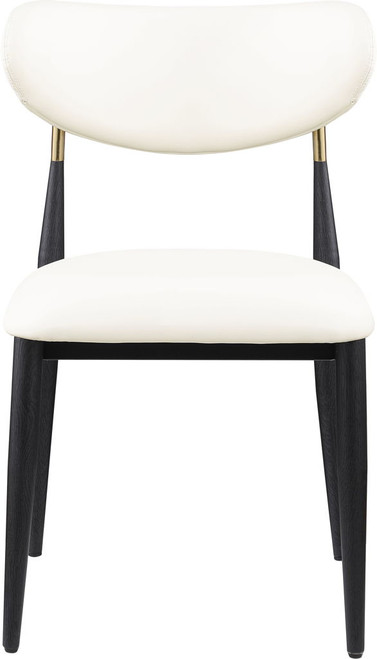 Ronda - Vegan Leather Upholstered Dining Side Chair - Black Legs