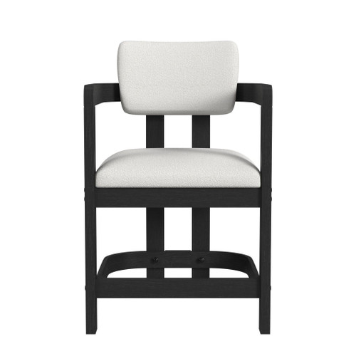 Portland - Arm Counter Stool (Set of 2) - Black / White