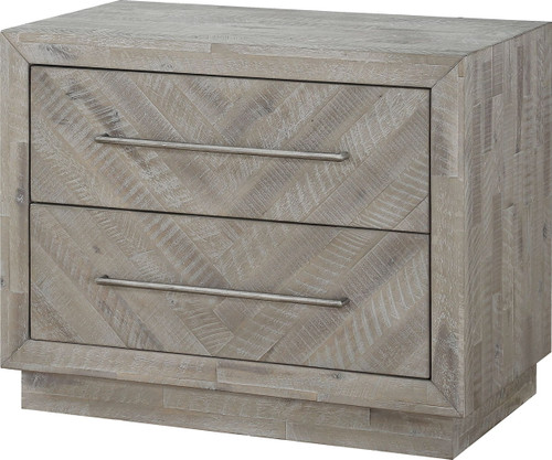 Alexandra - Solid Wood Two Drawer Nightstand - Rustic Latte