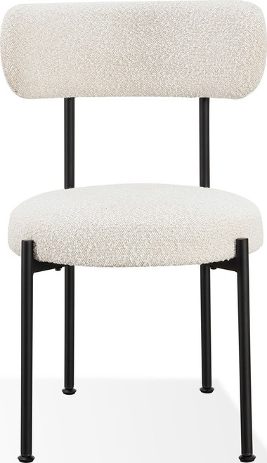 Aere - Boucle Upholstered Metal Leg Dining Chair (Set of 2) - Ivory And Black
