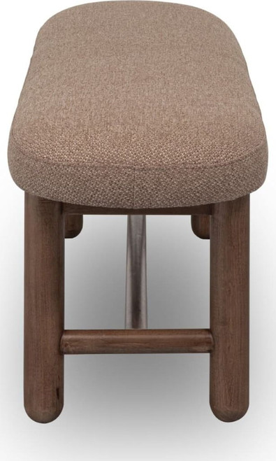 Astor - Oval Upholstered Bench - Wheat Bread / Claystone