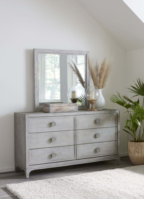 Boho Chic - Six-Drawer Dresser - Washed White (2024)