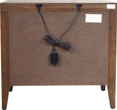 Boracay - Two Drawer USB Charging Nightstand - Wild Oats Brown