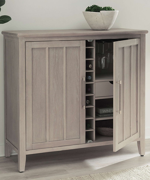 Camden - Two Door Two Drawer Bar Cabinet With Stemware Rack And Wine Rack - Chai