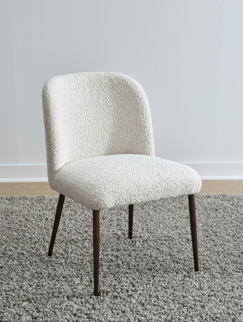 Crossroads 2.0 - Avery Upholstered Dining Chair (Set of 2) - Ricotta Boucle And Bronze Metal