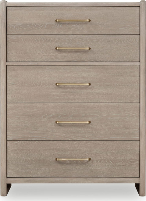 Gardenia - Five Drawer Oak Wood Chest - Chai