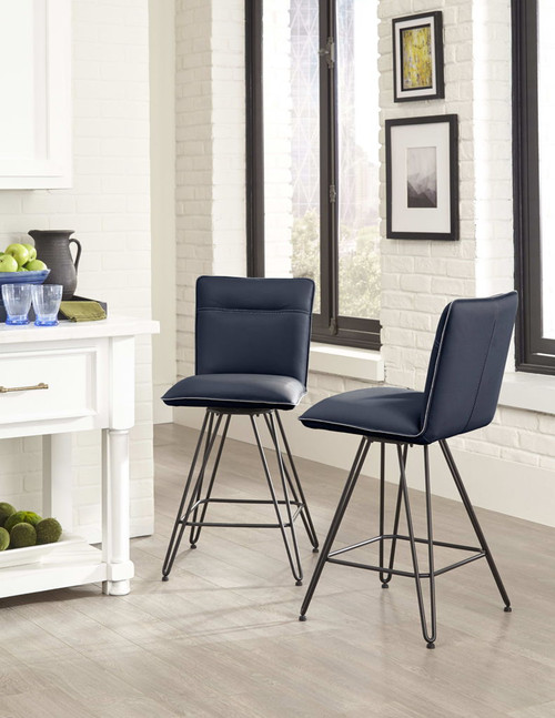 Crossroads - Demi Hairpin Leg Swivel Counter Stool (Set of 2)