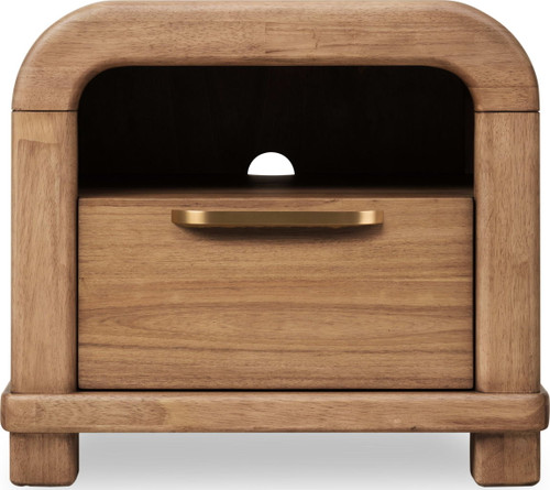 Kione - One Drawer Acacia Wood Nightstand - Lioness