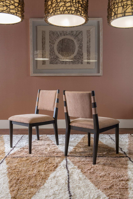 Koko - Chenille Upholstered Dining Chair (Set of 2) - Porcini And Minx
