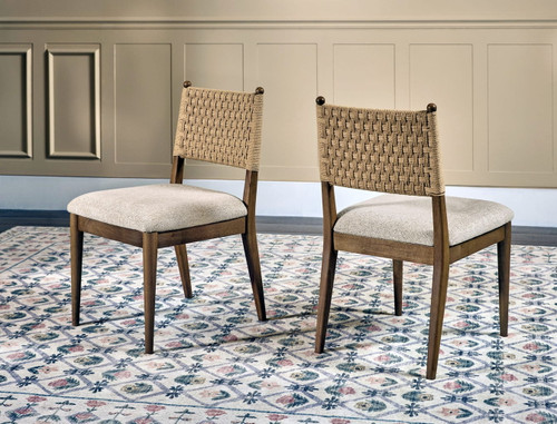 Langley - Weaven Back Chair (Set of 2) - Beige / Cabin Glow