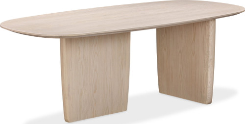 Liv - Ash Wood Oval Dining Table - White Sand