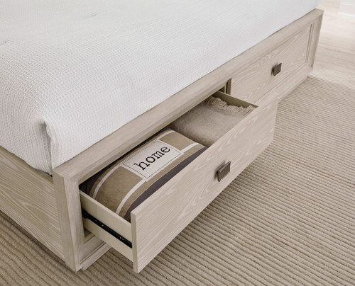Maxime - California King Two Drawer Footboard Storage Bed - Ash