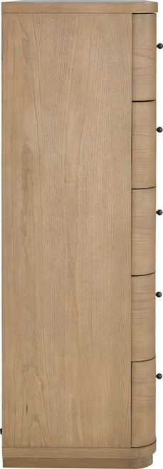 Penny - Five Drawer White Ash Chest - Buff Cream