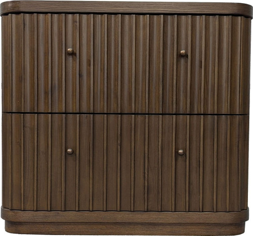 Penny Fluted - Nightstand - Chocolate Mousse