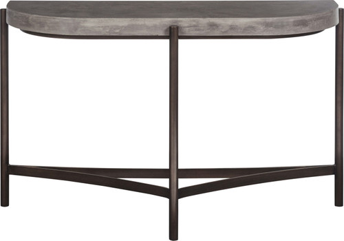 Lyon - Semi Circular Concrete And Metal Console Table